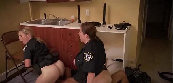  2 female Cops arrest and fuck dude in his own house